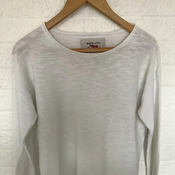 Superdry Icarus Knit Jumper - Size M - White - Cotton - P2P 22” - Picture 7 of 8